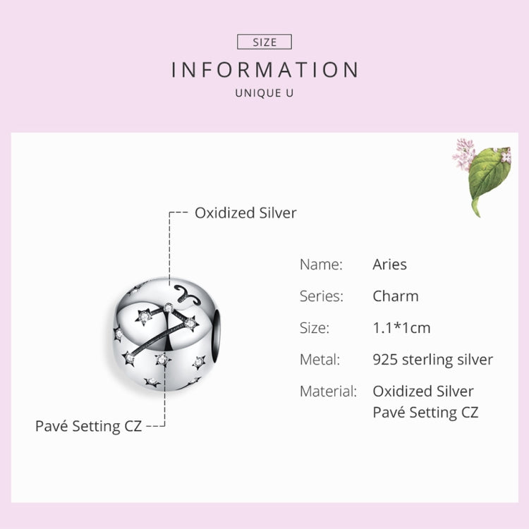 S925 Sterling Silver Dodici Costellazioni Perline Accessori per braccialetti fai da te Gioielli Perline in argento, Aries, Taurus, Gemini, Cancer, Leo, Virgo, Libra, Scorpio, Sagittarius, Capricorn, Aquarius, Pisces
