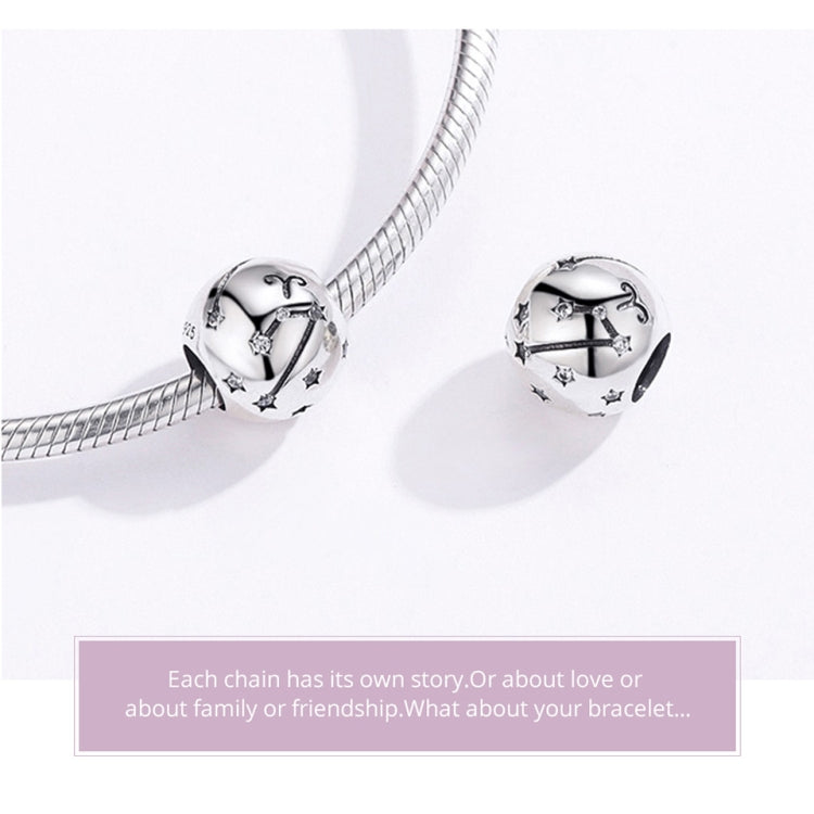 S925 Sterling Silver Dodici Costellazioni Perline Accessori per braccialetti fai da te Gioielli Perline in argento, Aries, Taurus, Gemini, Cancer, Leo, Virgo, Libra, Scorpio, Sagittarius, Capricorn, Aquarius, Pisces