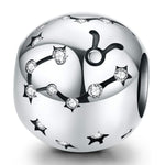 S925 Sterling Silver Dodici Costellazioni Perline Accessori per braccialetti fai da te Gioielli Perline in argento, Aries, Taurus, Gemini, Cancer, Leo, Virgo, Libra, Scorpio, Sagittarius, Capricorn, Aquarius, Pisces