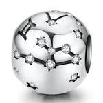 S925 Sterling Silver Dodici Costellazioni Perline Accessori per braccialetti fai da te Gioielli Perline in argento, Aries, Taurus, Gemini, Cancer, Leo, Virgo, Libra, Scorpio, Sagittarius, Capricorn, Aquarius, Pisces