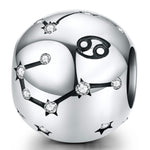 S925 Sterling Silver Dodici Costellazioni Perline Accessori per braccialetti fai da te Gioielli Perline in argento, Aries, Taurus, Gemini, Cancer, Leo, Virgo, Libra, Scorpio, Sagittarius, Capricorn, Aquarius, Pisces