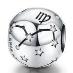 S925 Sterling Silver Dodici Costellazioni Perline Accessori per braccialetti fai da te Gioielli Perline in argento, Aries, Taurus, Gemini, Cancer, Leo, Virgo, Libra, Scorpio, Sagittarius, Capricorn, Aquarius, Pisces