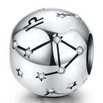 S925 Sterling Silver Dodici Costellazioni Perline Accessori per braccialetti fai da te Gioielli Perline in argento, Aries, Taurus, Gemini, Cancer, Leo, Virgo, Libra, Scorpio, Sagittarius, Capricorn, Aquarius, Pisces