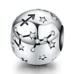 S925 Sterling Silver Dodici Costellazioni Perline Accessori per braccialetti fai da te Gioielli Perline in argento, Aries, Taurus, Gemini, Cancer, Leo, Virgo, Libra, Scorpio, Sagittarius, Capricorn, Aquarius, Pisces