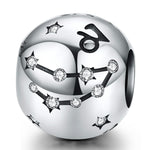 S925 Sterling Silver Dodici Costellazioni Perline Accessori per braccialetti fai da te Gioielli Perline in argento, Aries, Taurus, Gemini, Cancer, Leo, Virgo, Libra, Scorpio, Sagittarius, Capricorn, Aquarius, Pisces