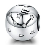 S925 Sterling Silver Dodici Costellazioni Perline Accessori per braccialetti fai da te Gioielli Perline in argento, Aries, Taurus, Gemini, Cancer, Leo, Virgo, Libra, Scorpio, Sagittarius, Capricorn, Aquarius, Pisces