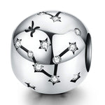 S925 Sterling Silver Dodici Costellazioni Perline Accessori per braccialetti fai da te Gioielli Perline in argento, Aries, Taurus, Gemini, Cancer, Leo, Virgo, Libra, Scorpio, Sagittarius, Capricorn, Aquarius, Pisces