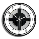 Decorazione domestica Orologio da parete creativo rotondo Soggiorno Camera da letto Orologio retrò in acrilico trasparente, CC034