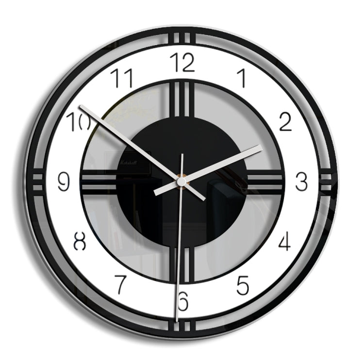Decorazione domestica Orologio da parete creativo rotondo Soggiorno Camera da letto Orologio retrò in acrilico trasparente, CC034