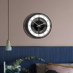 Decorazione domestica Orologio da parete creativo rotondo Soggiorno Camera da letto Orologio retrò in acrilico trasparente, CC034