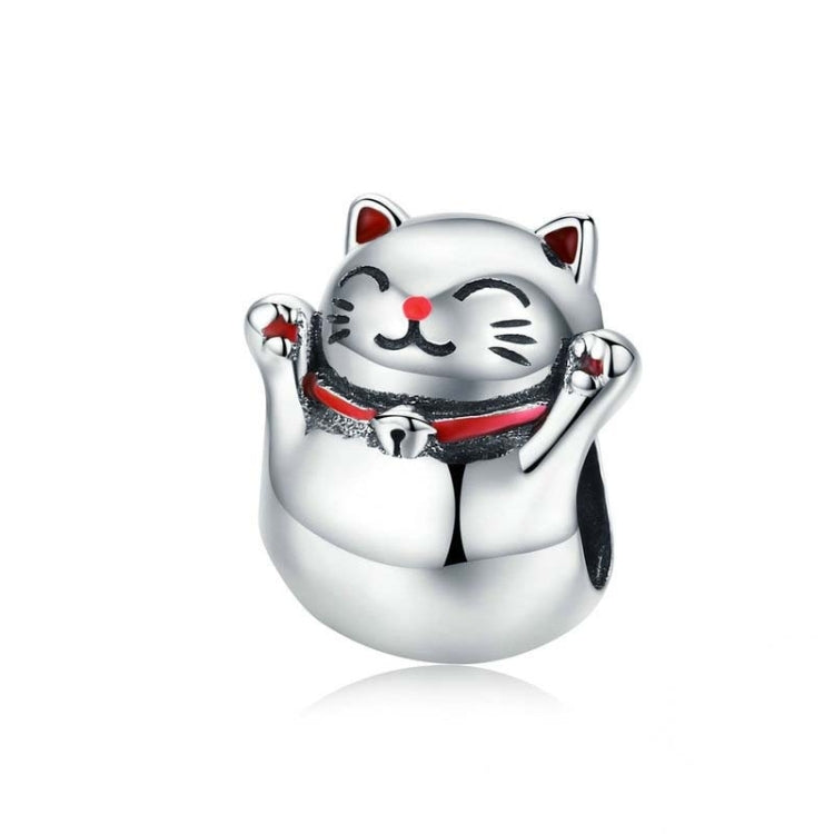 Accessorio per gioielli braccialetto fai-da-te con perline gatto fortunato in argento sterling 925, SCC1178