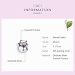Accessorio per gioielli braccialetto fai-da-te con perline gatto fortunato in argento sterling 925, SCC1178