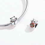 Accessorio per gioielli braccialetto fai-da-te con perline gatto fortunato in argento sterling 925, SCC1178