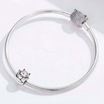 Accessorio per gioielli braccialetto fai-da-te con perline gatto fortunato in argento sterling 925, SCC1178