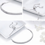 Bracciale da donna regolabile con bracciale in argento sterling S925 affettuoso, SCB029