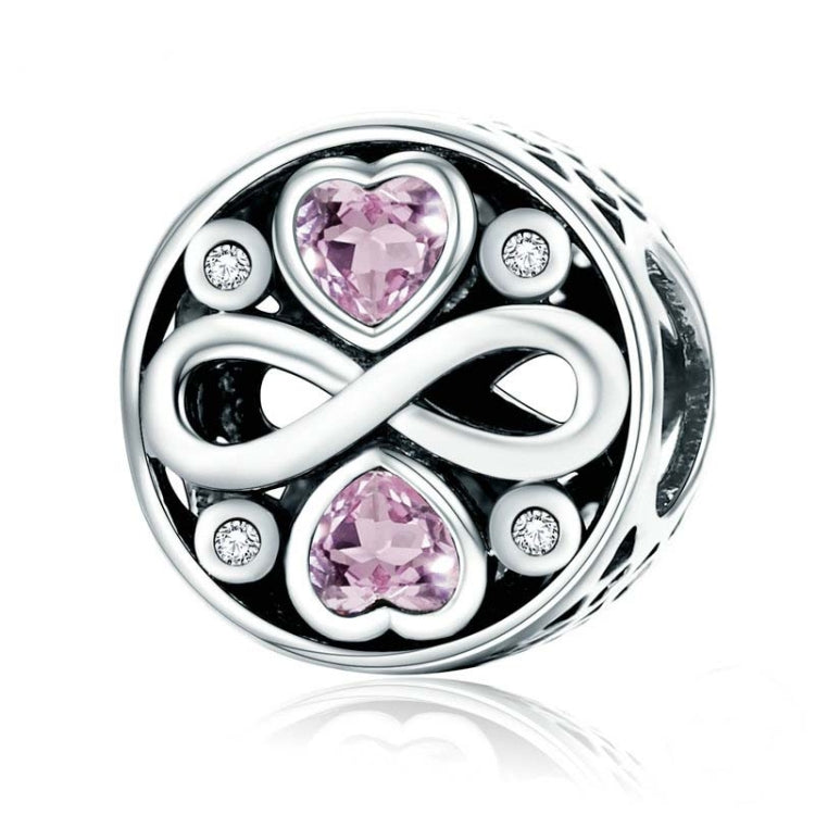 Braccialetto argento 925 con ciondoli cuore rosa e infinito