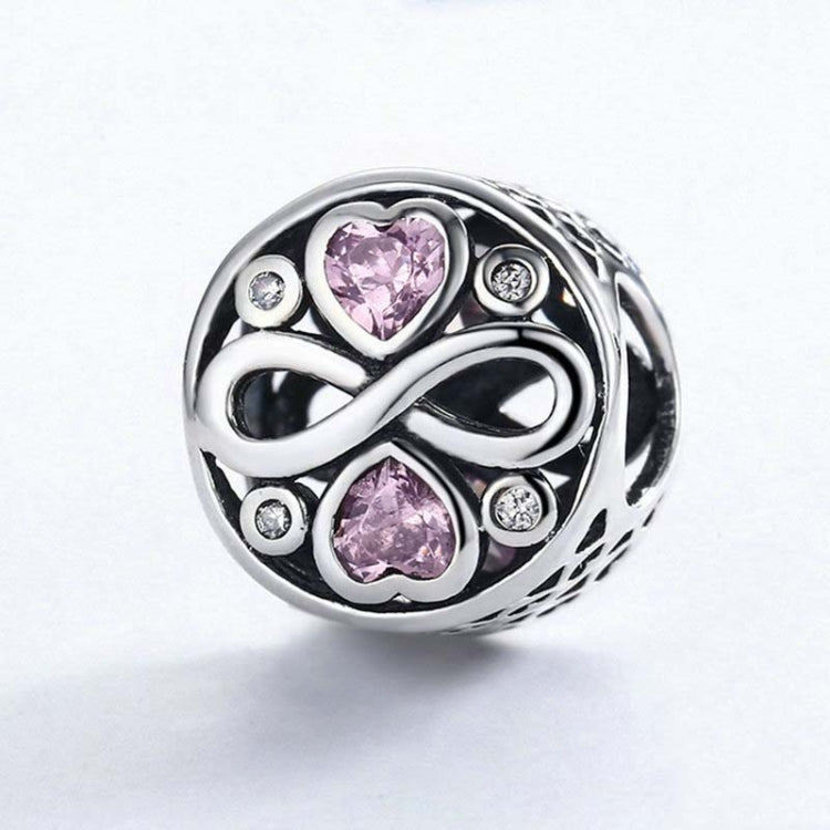 Gioielli con braccialetti con ciondoli in argento sterling 925 con cuore rosa e infinito amore, SCC240