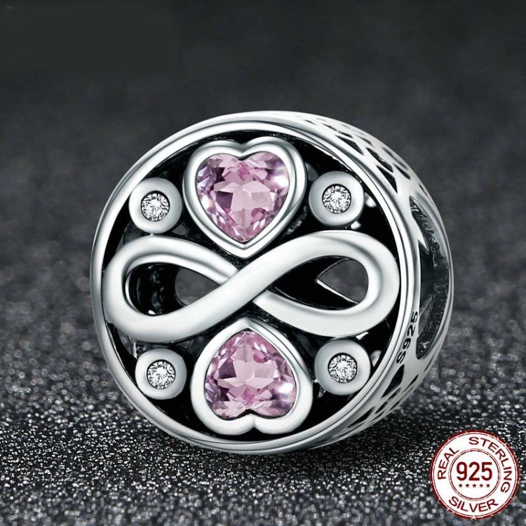 Gioielli con braccialetti con ciondoli in argento sterling 925 con cuore rosa e infinito amore, SCC240