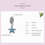 Accessori per bracciale fai da te da donna con ciondolo stella marina in argento sterling 925, SCC1210