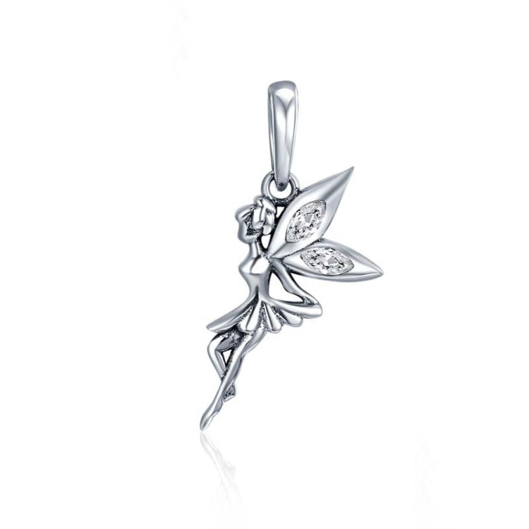Ciondolo pendente fata fiore in argento sterling 925 da donna, bracciali fai da te, collane, accessori, SCC359