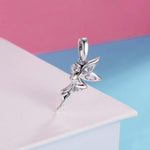 Ciondolo pendente fata fiore in argento sterling 925 da donna, bracciali fai da te, collane, accessori, SCC359