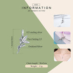 Ciondolo pendente fata fiore in argento sterling 925 da donna, bracciali fai da te, collane, accessori, SCC359