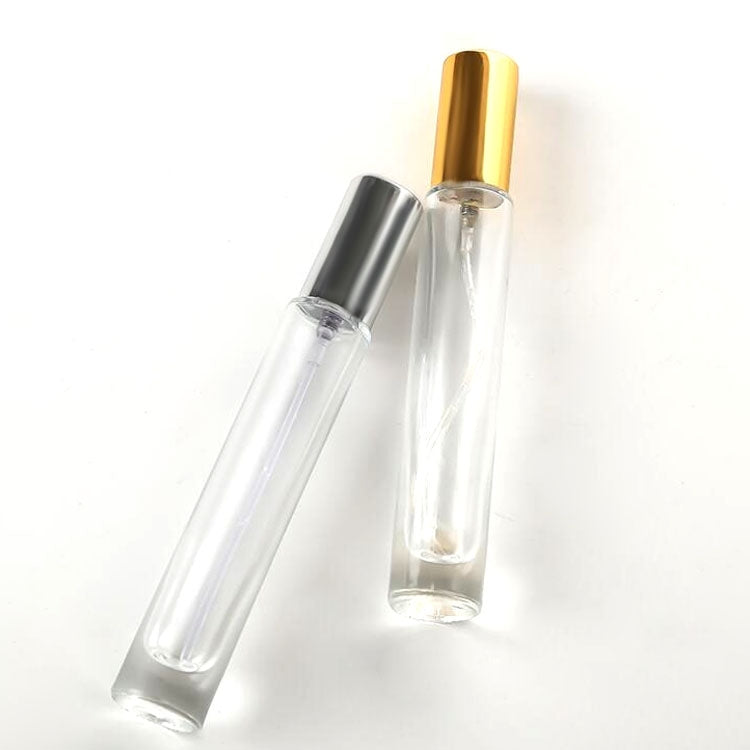 Bottiglia di profumo in vetro da 10 pezzi Bottiglia vuota spray in vetro trasparente Bottiglia di profumo da viaggio con sottoimballaggio portatile, 10ml