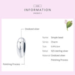 Accessori per gioielli braccialetto fai da te con perline semplici in argento sterling 925, SCC1450