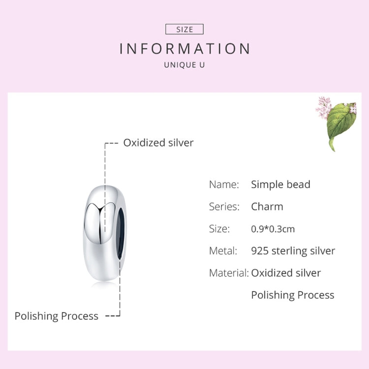 Accessori per gioielli braccialetto fai da te con perline semplici in argento sterling 925, SCC1450
