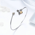 Bracciale in argento sterling Bee Story S925 Bracciale con diamanti per personalità femminile, SCB104