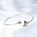 Bracciale in argento sterling Bee Story S925 Bracciale con diamanti per personalità femminile, SCB104