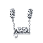 Ciondolo in argento sterling 925 con ciondolo per collana con gatto carino, SCC856
