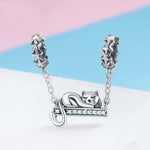 Ciondolo in argento sterling 925 con ciondolo per collana con gatto carino, SCC856
