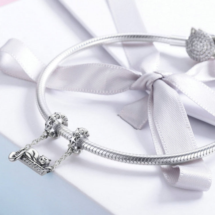 Ciondolo in argento sterling 925 con ciondolo per collana con gatto carino, SCC856