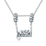 Ciondolo in argento sterling 925 con ciondolo per collana con gatto carino, SCC856