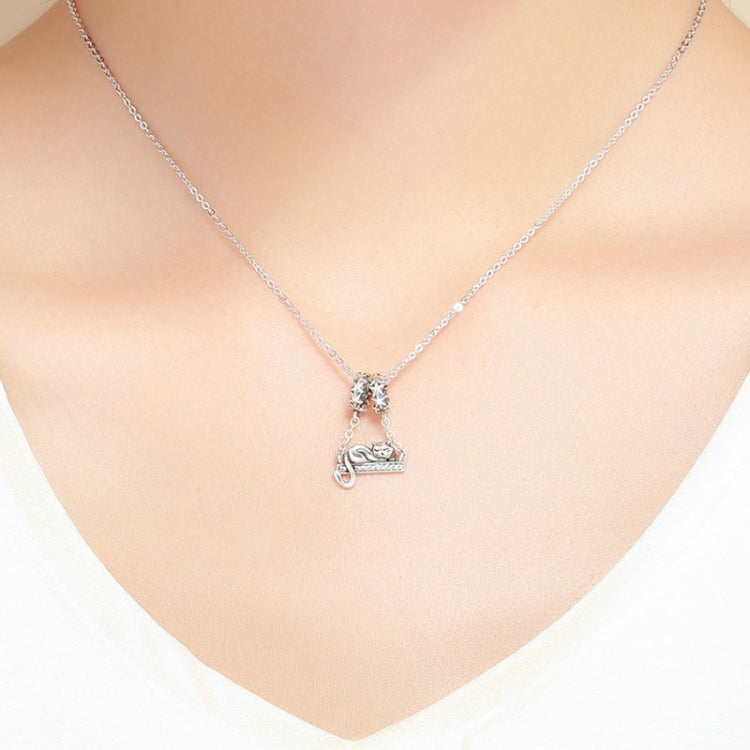 Ciondolo in argento sterling 925 con ciondolo per collana con gatto carino, SCC856