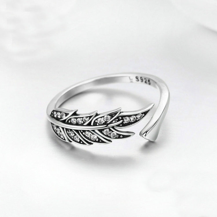 Anello a foglia da donna aperto in argento S925