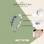 Anello a foglia da donna aperto in argento S925