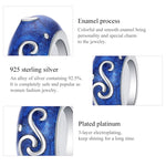 Accessori per braccialetti fai-da-te con perline blu brillante in argento sterling 925. Perline, SCC1388
