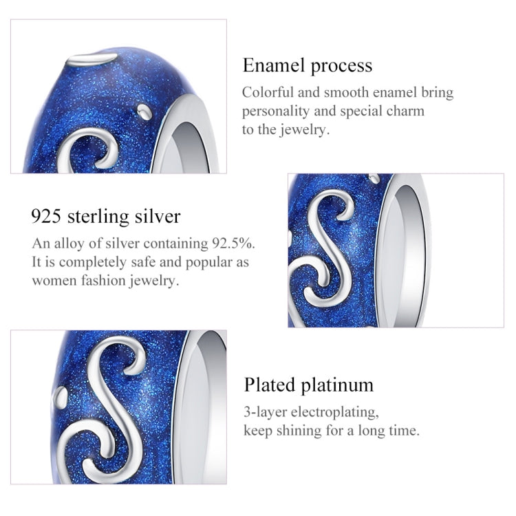 Accessori per braccialetti fai-da-te con perline blu brillante in argento sterling 925. Perline, SCC1388