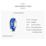 Accessori per braccialetti fai-da-te con perline blu brillante in argento sterling 925. Perline, SCC1388