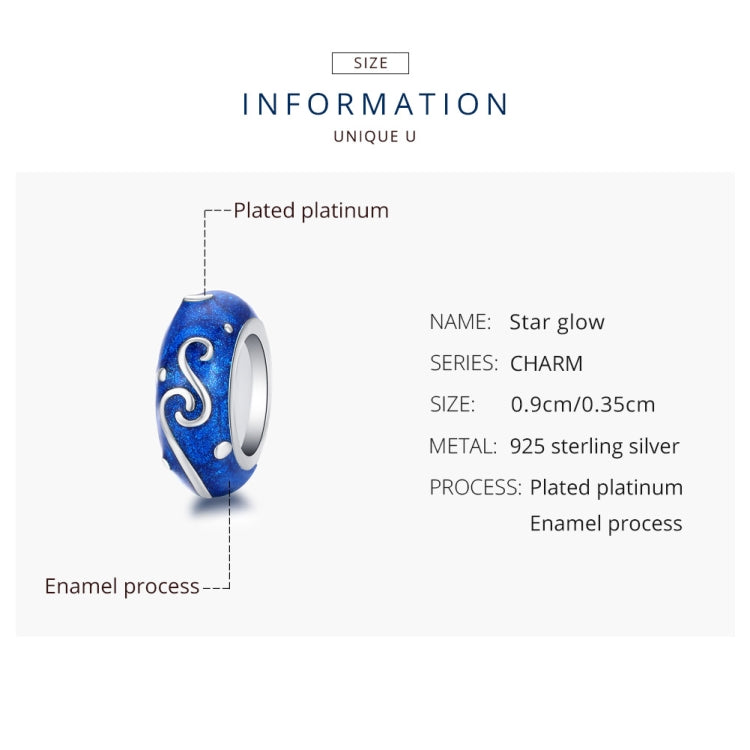 Accessori per braccialetti fai-da-te con perline blu brillante in argento sterling 925. Perline, SCC1388