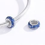 Accessori per braccialetti fai-da-te con perline blu brillante in argento sterling 925. Perline, SCC1388