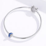 Accessori per braccialetti fai-da-te con perline blu brillante in argento sterling 925. Perline, SCC1388