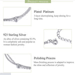 Bracciale in argento sterling S925 da donna, gioielli in argento placcato platino, gioielli in argento, SCB131