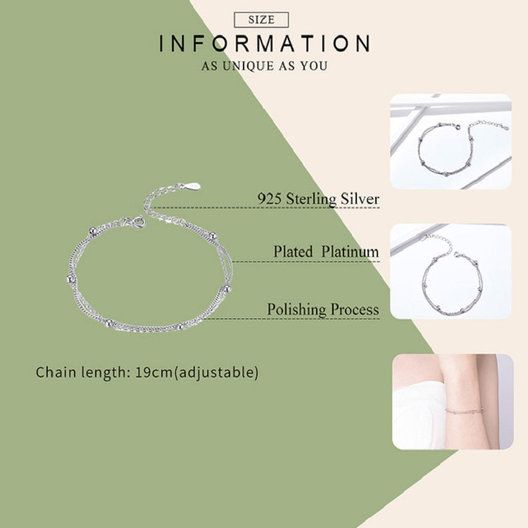 Bracciale in argento sterling S925 da donna, gioielli in argento placcato platino, gioielli in argento, SCB131