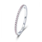 Anello semplice da donna in argento sterling S925 con diamante, 5, 6, 7, 8, 9