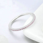 Anello semplice da donna in argento sterling S925 con diamante, 5, 6, 7, 8, 9