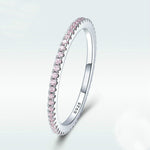 Anello semplice da donna in argento sterling S925 con diamante, 5, 6, 7, 8, 9