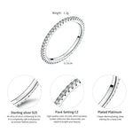Anello semplice da donna in argento sterling S925 con diamante, 5, 6, 7, 8, 9